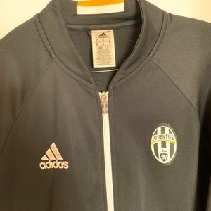 Juventus m black adidas track jacket 30 top to bottom 20 pit to pit EUC 2016